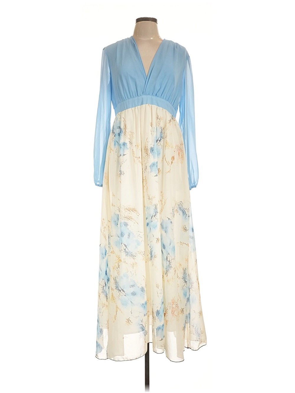 NWT Made With Love Large Floral Empire-Waist Maxi Dress